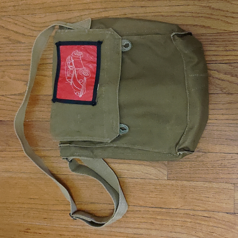 Vintage UK military canvas with custom sewn patch